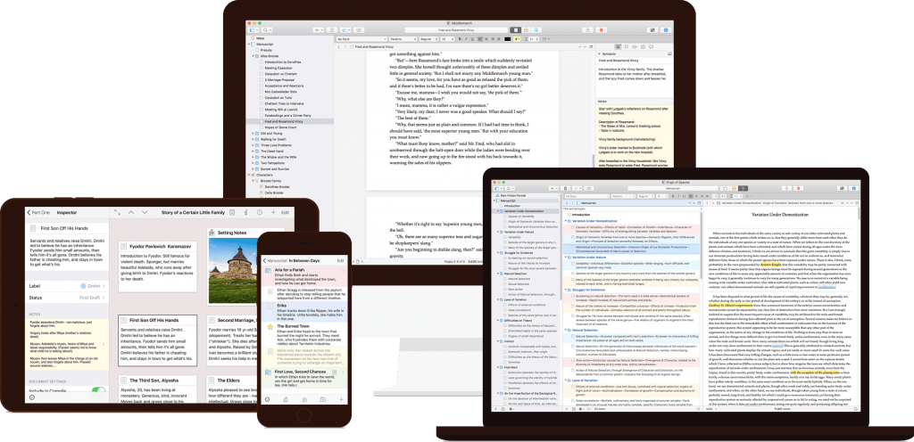 Scrivener Writing Software works across devices