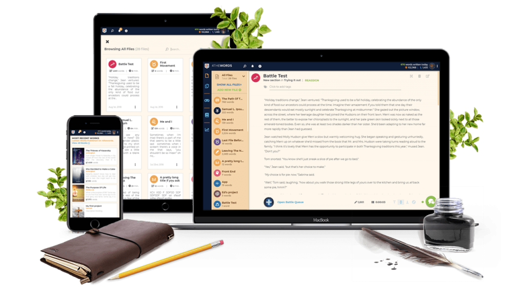 4theWords is an online writing software with gamification