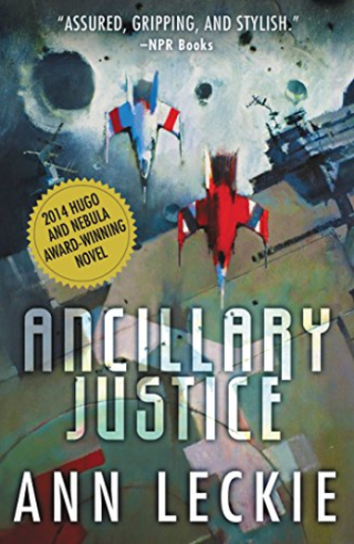 The cover for the award winning novel ANCILLARY JUSTICE
