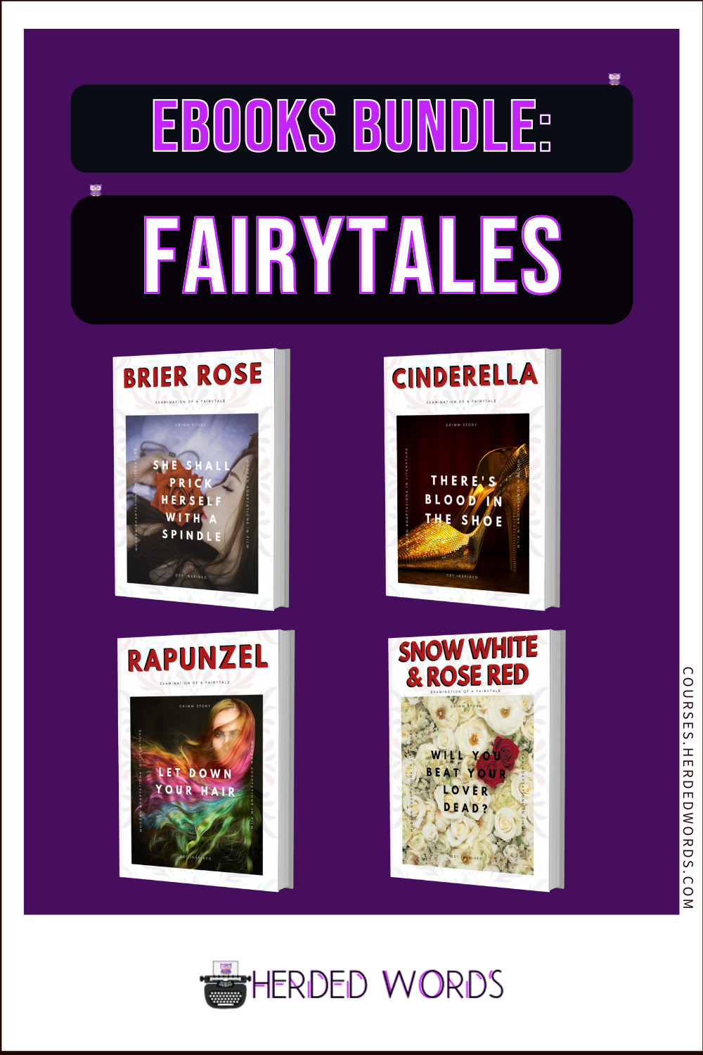 Buy a Bundle of 4 Fairytale eBooks: Brier Rose, Cinderella, Rapunzel, Snow White & Rose Red