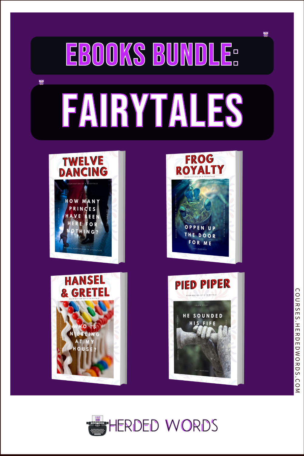 Buy a Bundle of 4 Fairytale eBooks: Twelve Dancing, Frog Royalty, Hansel & Gretel, Pied Piper