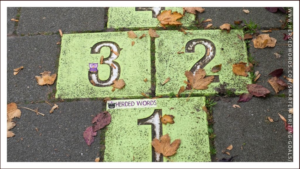 Hopscotch numbers on the sidewalk