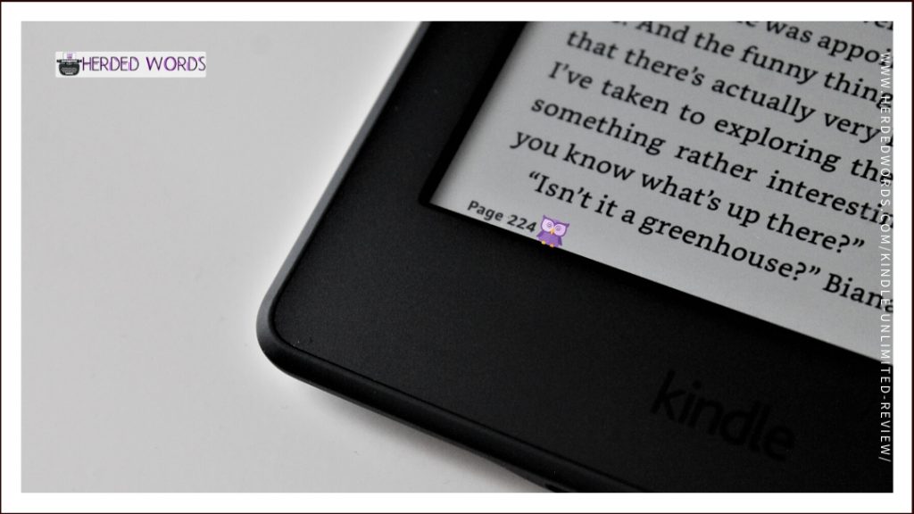 the corner of a kindle