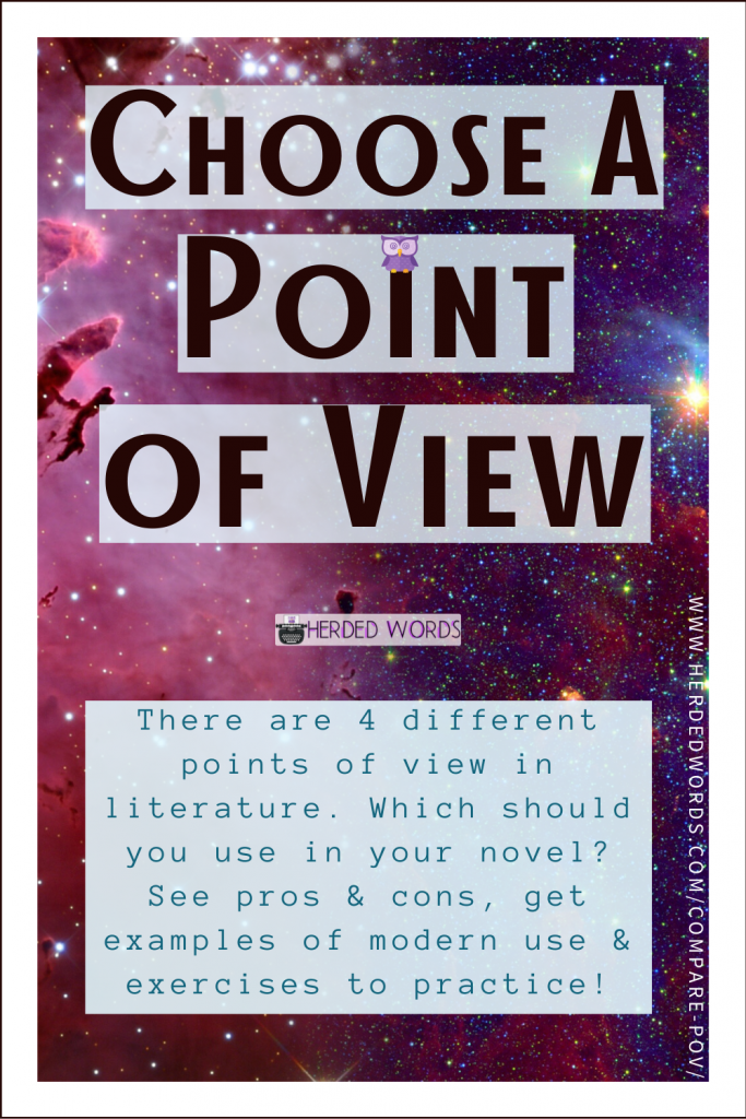 Pin This: There are 4 different points of view in literature. Which should you use in your novel? See pros & cons, get examples of modern use & exercises to practice).