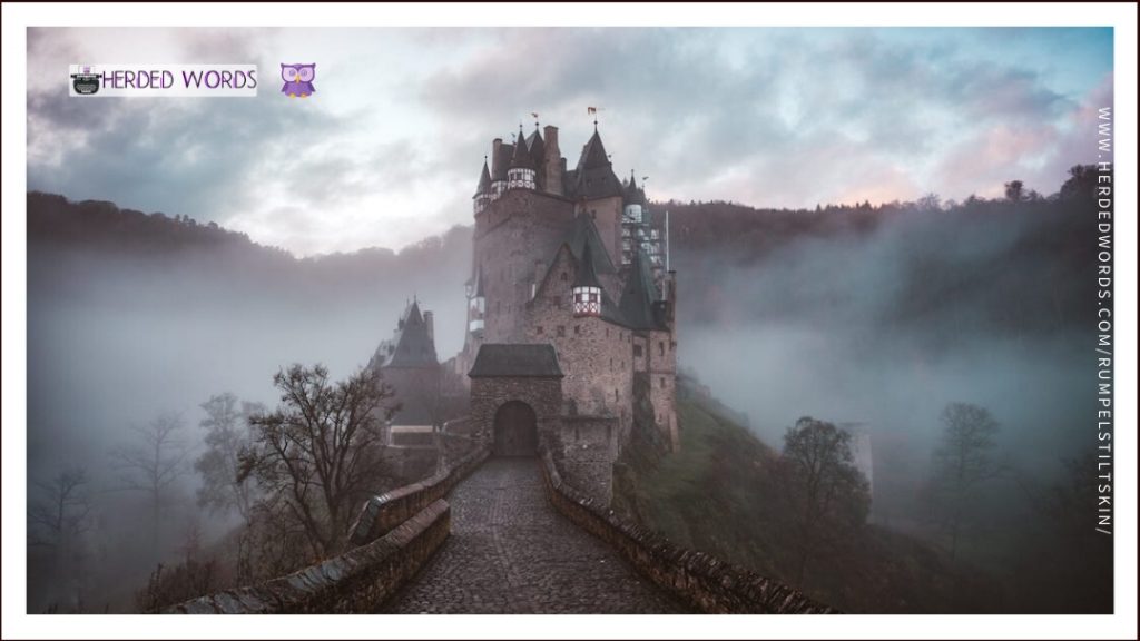 a castle surrounded with fog