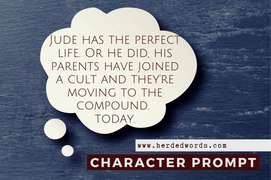 Character Writing Prompt: Jude has the perfect life, or he did. His parents have joined a cult and they're moving to the compound. Today.