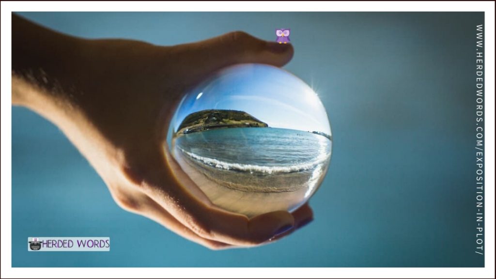 A person holding a globe with a beach view inside