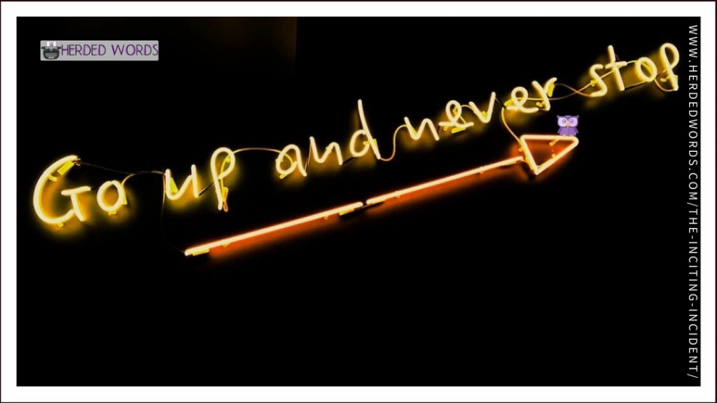 a neon sign that says GO UP AND NEVER STOP