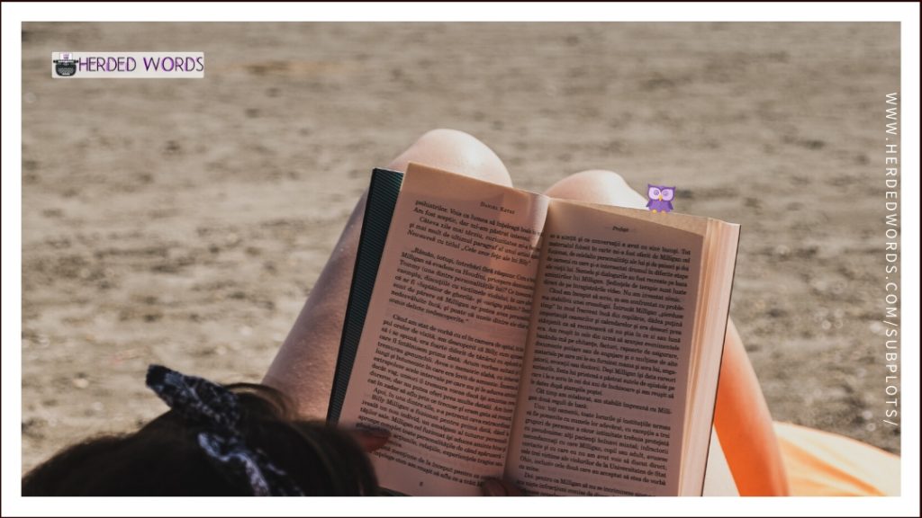 A person reading a book at the beach