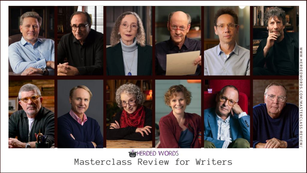 Masterclass Review for Writers: Headshots of the writing masterclasses available