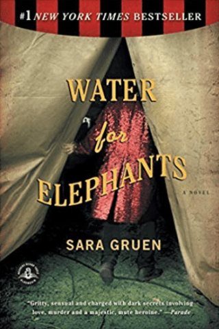 The cover for the bestselling novel WATER FOR ELEPHANTS