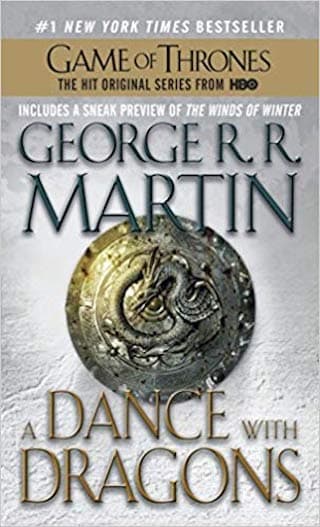 The cover of the fantasy novel A DANCE WITH DRAGONS
