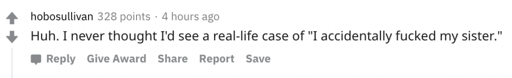 Find ideas on reddit: a picture of a comment from r/cursed comments
